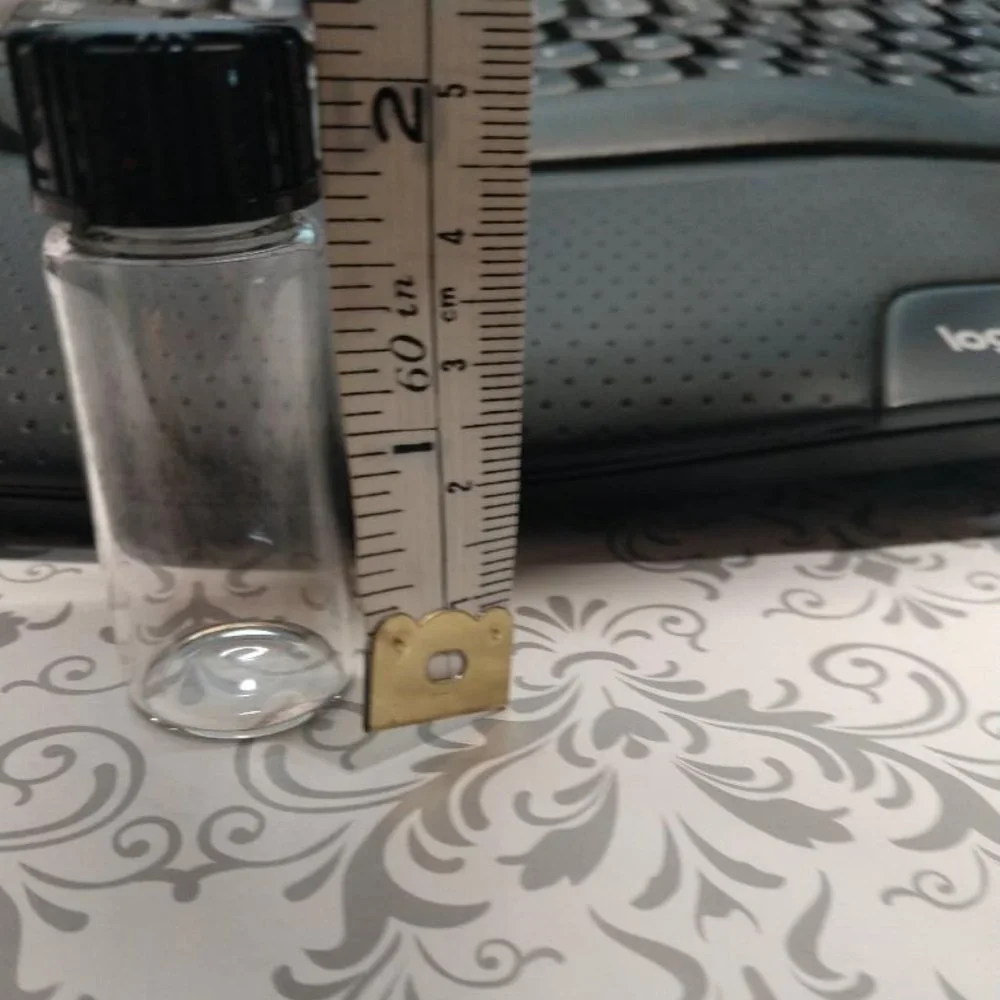 50 Small Glass Vial Bottles Clear Containers with Screw Cap